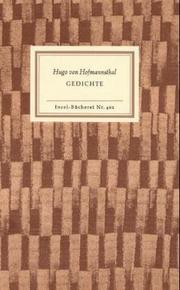 Cover of: Gedichte. by Hugo von Hofmannsthal