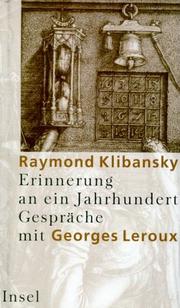 Cover of: Erinnerungen an ein Jahrhundert.