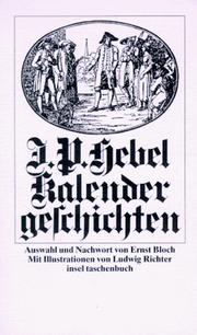 Cover of: Kalendergeschichten by Johann Peter Hebel