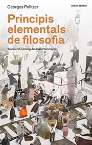 Cover of: Principis elementals de filosofia