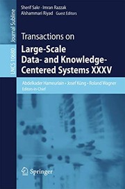 Cover of: Transactions on Large-Scale Data- and Knowledge-Centered Systems XXXV by Abdelkader Hameurlain, Josef Küng, Roland Wagner, Sherif Sakr, Imran Razzak, Alshammari Riyad