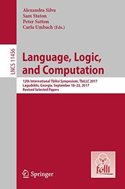 Cover of: Language, Logic, and Computation by Alexandra Silva, Sam Staton, Peter Sutton, Carla Umbach