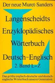 Cover of: Langenscheidt's encyclopedic Muret-Sanders German dictionary by edited by Otto Springer.