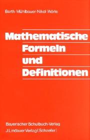Cover of: Mathematische Formeln und Definitionen