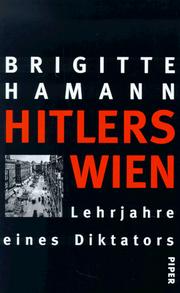 Cover of: Hitlers Wien by Brigitte Hamann