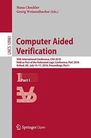 Cover of: Computer Aided Verification by Hana Chockler, Georg Weissenbacher