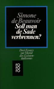 Cover of: Soll man de Sade verbrennen. Drei Essays zur Moral des Existentialismus.