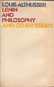 Cover of: Lenin and philosophy: and other essays