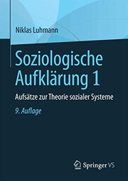 Cover of: Soziologische Aufklärung 1 by Niklas Luhmann