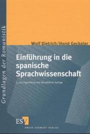 Cover of: Einführung in die spanische Sprachwissenschaft. Ein Lehr- und Arbeitsbuch.