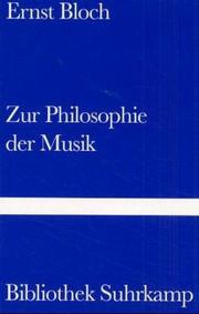 Cover of: Zur Philosophie der Musik