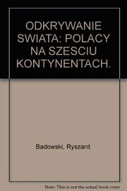 Cover of: Odkrywanie świata by Ryszard Badowski