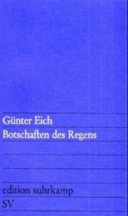 Cover of: Botschaften des Regens by Günter Eich