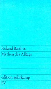 Cover of: Edition Suhrkamp, Nr.92, Mythen des Alltags by Roland Barthes