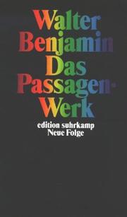 Cover of: Das Passagen-Werk by Walter Benjamin