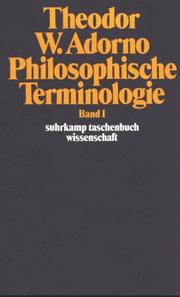 Cover of: Philosophische Terminologie. Bd. 1. Suhrkamp Taschenbücher Wissenschaft, Nr. 23