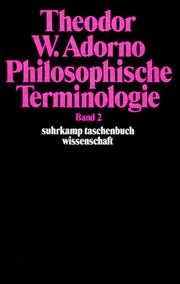 Cover of: Philosophische Terminologie, Bd. 2. Suhrkamp Taschenbücher Wissenschaft, Nr.50