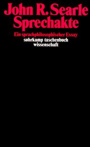 Cover of: Sprechakte. Ein sprachphilosophischer Essay.