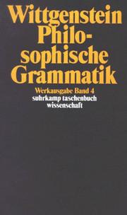 Cover of: Philosophische Grammatik. by Ludwig Wittgenstein, Ludwig Wittgenstein, Rush Rhees