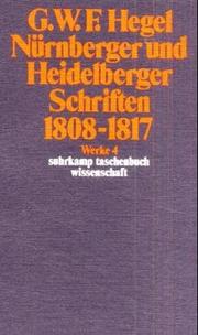 Cover of: Nurnberger Und Heidelberger Schriften 1808-1817