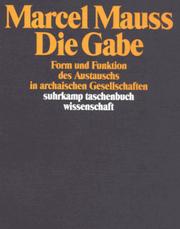 Die Gabe by Marcel Mauss