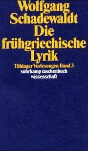 Cover of: Die frühgriechische Lyrik