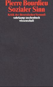 Cover of: Sozialer Sinn. Kritik der theoretischen Vernunft.