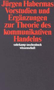 Cover of: Vorstudien und Ergänzungen zur Theorie des Kommunikativen Handelns.
