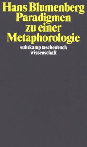 Cover of: Paradigmen zu einer Metaphorologie.