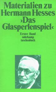 Cover of: Suhrkamp Taschenbücher, Nr.80, Materialien zu Hermann Hesse 'Das Glasperlenspiel'