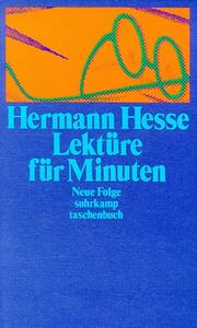 Cover of: Lekture Für Minuten 2. Neue Folge by Hesse.