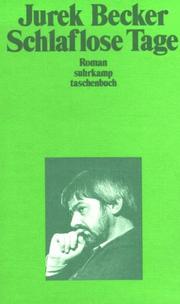 Cover of: Schlaflose Tage by J. Becker