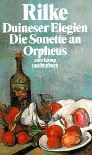 Cover of: Sonette an Orpheus by Rainer Maria Rilke