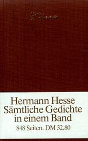 Cover of: Die Gedichte.