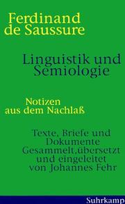 Cover of: Linguistik und Semiologie by Ferdinand de Saussure