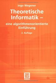 Cover of: Theoretische Informatik - eine algorithmenorientierte Einführung