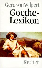 Cover of: Goethe-Lexikon by Gero von Wilpert