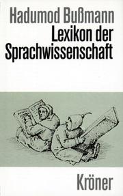Cover of: Lexikon der Sprachwissenschaft by Hadumod Bussmann