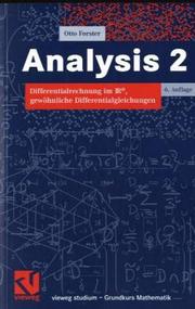 Cover of: Vieweg Studium, Analysis 2. Differentialrechnung im IRn, Gewöhnliche Differentialgleichungen.