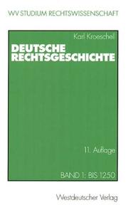 Cover of: Deutsche Rechtsgeschichte