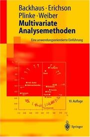 Cover of: Multivariate Analysemethoden: Eine anwendungsorientierte Einführung (Springer-Lehrbuch)