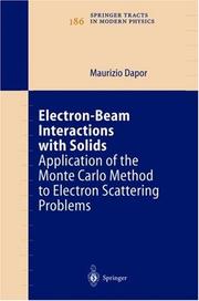 Cover of: Electron-Beam Interactions with Solids by Maurizio Dapor