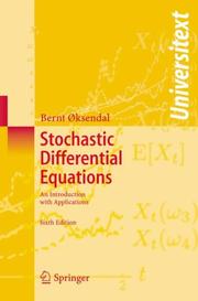 Cover of: Stochastic Differential Equations: An Introduction with Applications (Universitext)