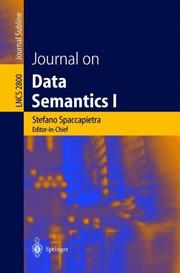 Cover of: Journal on Data Semantics I (Lecture Notes in Computer Science)