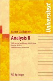 Cover of: Analysis II by Roger Godement