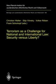 Cover of: Terrorism as a Challenge for National and International Law by 