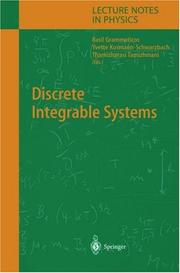 Cover of: Discrete integrable systems