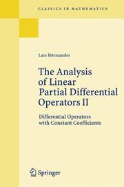 Cover of: The analysis of linear partial differential operators by Lars Hörmander