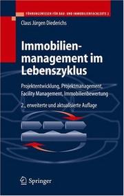 Cover of: Immobilienmanagement im Lebenszyklus by Claus Jürgen Diederichs