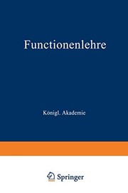 Cover of: Functionenlehre